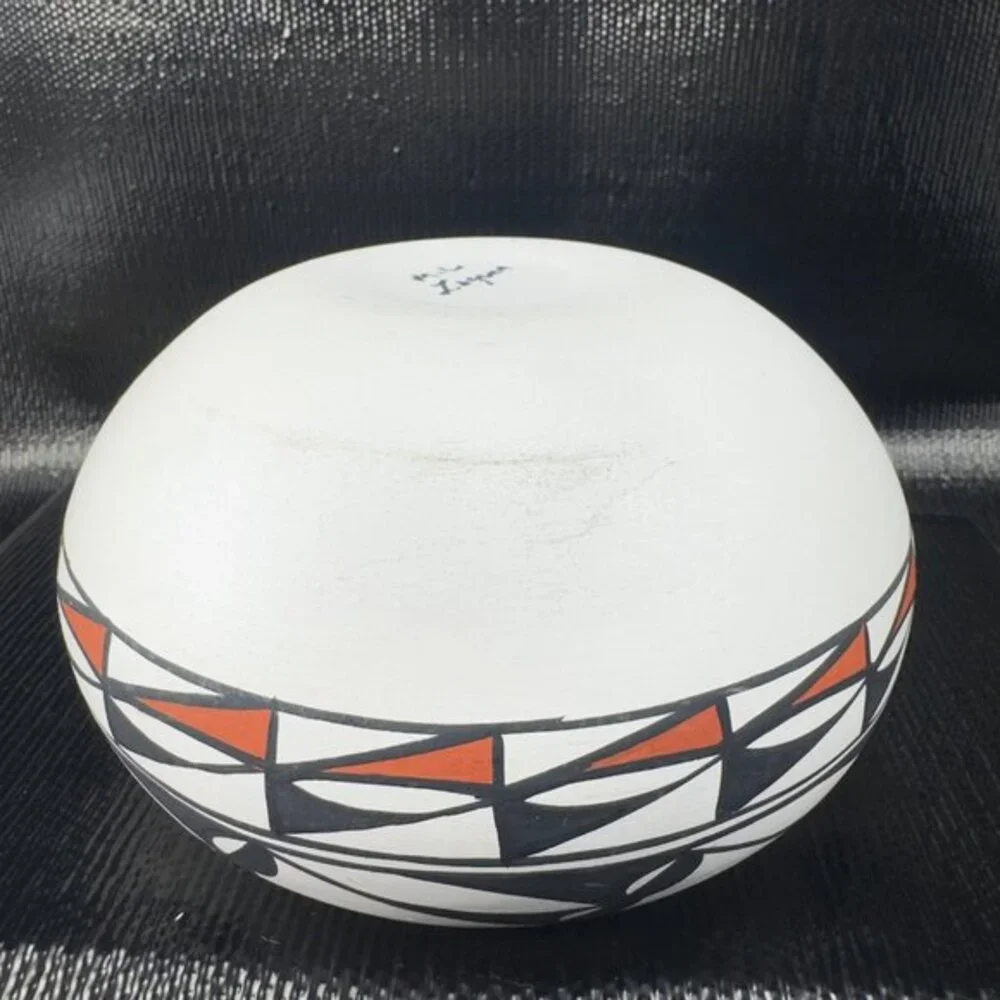 M L Laguna Hand Made Pottery Native American Artist Signed Planter Dish Bowl VTG
